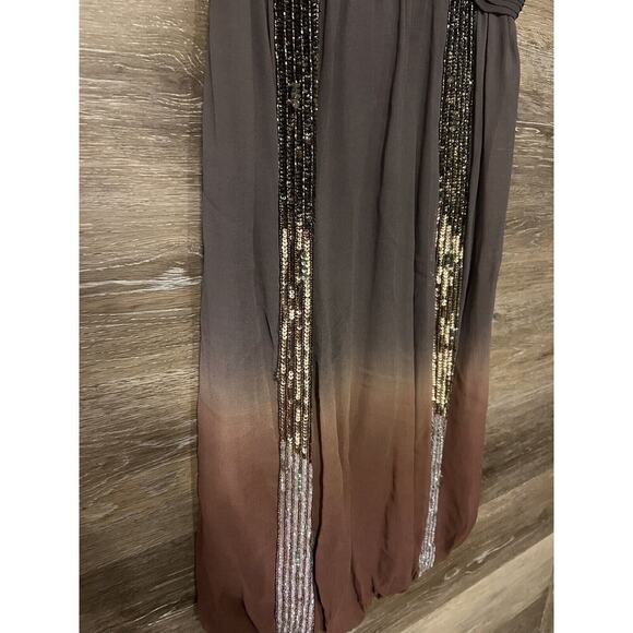 Vintage Y2K Sue Wong Mini Dress Bow Brown Ombre Sequin Bubble Hem 100% Silk Sz 4 - Picture 8 of 11